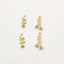 New Arrival! 100pcs Zinc alloy Flower shape Charm for Earrings parts DIY Making ,Jewelry Accessories Findings & Componen 2024 - buy cheap