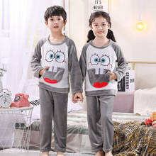 Autumn Kids Girl Pajamas Long Sleeve Cartoon Flannel Children's Sleepwear Winter Warm Clothes Set Homewear Pyjamas Boy Nightwear 2024 - buy cheap