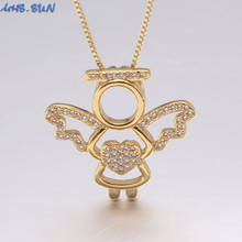 Mhs. sun moda anjo mosaico aaa cz pingentes colar de corrente de ouro feminino charme design do vintage jóias 1pcs 2024 - compre barato