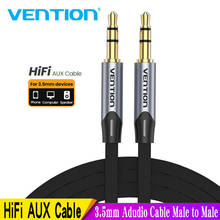 Vention Hi-Fi AUX кабель 3,5 мм аудио Акустический кабель 3,5 jack для гитары посеребренный плетеный провод вспомогательный Автомобильный кабель для наушников 5 м 2024 - купить недорого