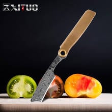 XITUO дамасский стальной нож для очистки овощей, многофункциональная портативная подвеска, брелок, складной нож, кухонные инструменты для улицы, подарок 2024 - купить недорого