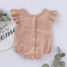 Baby Summer Romper Clothing Baby Girls Boys Bodysuits Pure Color Ruffles Fly Short Sleeve Jumpsuit Clothes Tops Playsuits 2024 - buy cheap