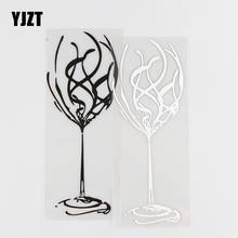 YJZT 6.1×16CM Vortex Abstract Wine Glass Personalized Vinyl Car Sticker Decal Black/Silver 4D-0003 2024 - buy cheap