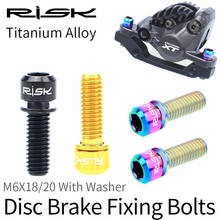RISK MTB Bicycle Disc Brake Fixing Bolts m6*18mm With Washer Hollow Lightweight Titanium Alloy for Mountain Bike SLX XT Clamp 2024 - buy cheap