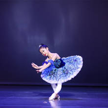 Bailarina profissional azul com paetês infantil, roupa de balé com tutu e travessa infantil para bailarina, trajes de festa para balé feminino 2024 - compre barato