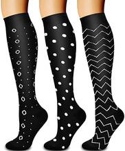 Compression Stockings Men Women Sports Golfs Black Dot Wave Tube Socks Pressure Nurse Running Cycling Multi Color Compress Socks 2024 - buy cheap