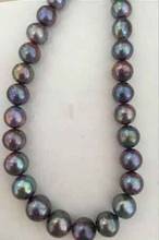 HUGE PERFECT 12-13mm TAHITIAN BLACK RED GREEN PEARL NECKLACE17.5" 14k 2024 - buy cheap