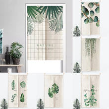 Nordic Green Plant Noren Door Curtain For Kitchen Bedroom Restaurant Doorway Partition Decorative Half Hanging Curtains 2024 - buy cheap