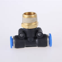 PB Air Pneumatic T Shape Tee Push In Fitting 4-16mm OD Hose Tube to M5 1/8" 1/4" 3/8" 1/2" 3/4" BSP Male Thread Quick Connector 2024 - buy cheap