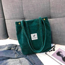 Transer Women Shoulder Bag High Capacity Corduroy Tote Ladies Pure Hand Bag Foldable Reusable Shopping Travel Beach Bag #YY 2024 - buy cheap