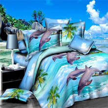 3d dolphins bedding set queen twin size duvet cover bed sheet pillow cases bed linen set 2024 - buy cheap