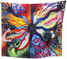 Black Acorn Psychedelic Face Tapestry Weird Trippy Unique Colorful Wall Hanging Freaky Mouth Snake Face Tree Nature 2024 - buy cheap