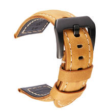 Correa de reloj de cuero genuino para hombre, correa de reloj de cuero Crazy Horse de 20mm, 22mm, 24mm, 26mm 2024 - compra barato