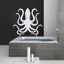 Zooyoo branco polvo tentáculos decalques de parede do banheiro removível à prova dwaterproof água vinil arte adesivo decoração da sua casa 2024 - compre barato