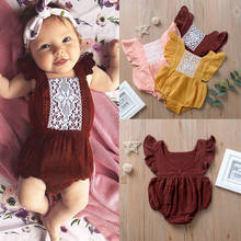 Summer Newborn Infant Baby Girls Lace Ruffle Solid Colors Sleeveless Backless Romper Jumpsuit Playsuit Outfits Clothes#p4 2024 - buy cheap