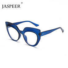 JASPEER Oversized Cat Eye Anti Blue Ray Glasses Computer Glasses UV Blocking Glitter Eyeglasses Optical Gaming Filter Eyewear 2024 - buy cheap