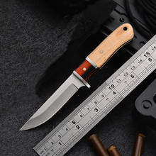 Cuchillo de hoja fija de 6,30 pulgadas, herramienta de autodefensa para supervivencia al aire libre, cuchillo táctico de caza, pequeños cojines con funda EDC para acampar 2024 - compra barato