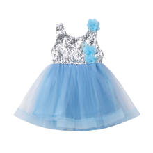 Girl Kids Tutu Dress Sequins Sleeveless Princess Party Wedding  Lace Patchwork 3D Flowers Bridesmaid Tulle Gown 2024 - buy cheap