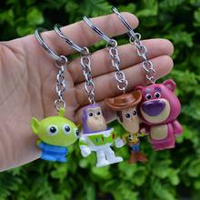 Cartoon Keychain Key Ring Gift Toy Story 4 Buzz Lightyear Key Chain Hu Di Three Eyes Strawberry Bear Figurines Bag Accessories 2024 - buy cheap