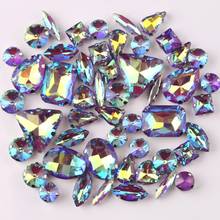 Silver claw setting jelly candy Lt amethyst AB 50pcs/bag shapes mix glass crystal sew on rhinestone wedding dress shoes bag diy 2024 - buy cheap