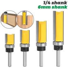 1Pcs 1/4 6mm Shank With Bearing Flush Trim Router Bit For Wood Tungsten Carbide End Mill Woodworking Carving Milling Cutter 2024 - buy cheap