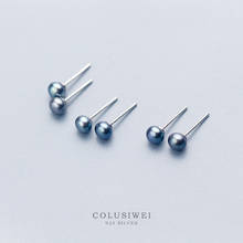 Colusiwei Fashion Genuine 925 Sterling Silver Elegant Beauty Natural Black Pearl Stud Earrings Women Engagement Jewelry Brincos 2024 - buy cheap