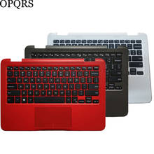 Us teclado do portátil para dell inspiron 11 3168 3169 3179 palmrest capa superior com touchpad vermelho/cinza/branco 2024 - compre barato