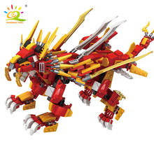 800+pcs Red Ninja Flying Fire Lion Model Building Blocks Dragon Jay Zane Figures Bricks Educational City Toys for Children Boys 2024 - buy cheap