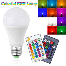 110V 220V E27 RGBW LED Bulb Lights 5W 10W 15W RGB Lampada Changeable Colorful LED Lamp With Remote + Memory Mode 2024 - buy cheap