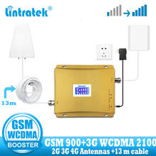 Lintratek Rusia 900 3G UMTS 2100 WCDMA Amplificador de señal móvil repetidor GSM 2g 3g 900/2100 Mhz de banda Dual del teléfono móvil amplificador 2024 - compra barato