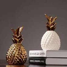 Luxury Gold White Pineapple Ceramic Fruit Figurine Statue Nordic Home Party Dining Table Living Room Accessories Decorations Art 2024 - buy cheap
