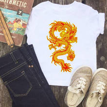 Chinese Dragon Boys Tshirts Fashion Retro Kids T Shirt Harajuku Design Girl Tshirt Casual Children Tops Round Neck Clothes White 2024 - buy cheap