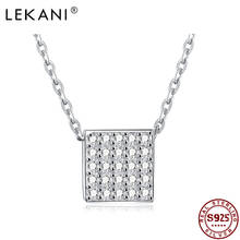 LEKANI-collar de plata de ley 925 con Circonia cúbica, joyería fina, con colgante geométrico brillante, Simple, a la moda 2024 - compra barato