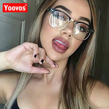 Yoovos-Montura de gafas para mujer y hombre, lentes ópticas de lujo, Retro, Okulary, transparentes, 2021 2024 - compra barato