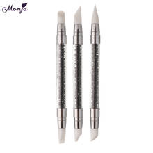 Monja Dual End Rhinestone Crystal Nail Art Brush Silicone Head Carving Emboss Shaping Hollow Sculpture Dotting Pen Manicure Tool 2024 - buy cheap