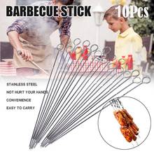 Pinchos de acero inoxidable para barbacoa, aguja larga para asar, Kit profesional, accesorios Keuken, 10 Uds. 2024 - compra barato