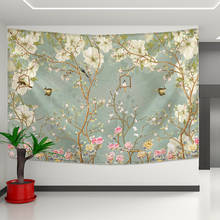 Pink flower tapestry wall hanging colorful flower tapestry Nordic bedroom living room home decoration 2024 - buy cheap
