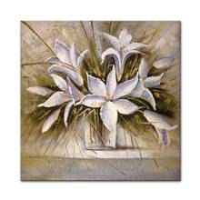 Mintura Hand Painted White Flowers Oil Painting On Canvas Aodern Abstract Large Wall Art Picture For Living Room Home Decoration 2024 - buy cheap