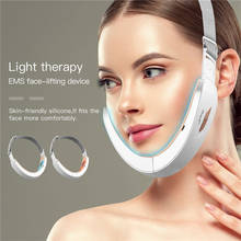 EMS Chin Lifting Facial Slimming Belt LED Light Therapy Skin Care Beauty Device V Face Shaper Double Chin Remover Remote Control 2024 - buy cheap