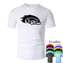 Camiseta de algodón con cuello redondo Unisex, camisa de manga corta con diseño de arte de línea de coche deportivo, informal, de verano, m01098 2024 - compra barato