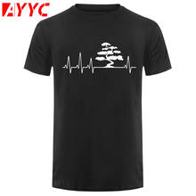 AYYC T Shirt Tshirt Bonsai  Gardening Gift Bonsai Heartbeat T Shirt Funny Tops Tee Casual O Neck tshirt Men t shirt Short Sleeve 2024 - buy cheap