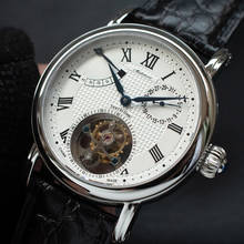 100% real tourbillon relógio masculino couro de crocodilo calendário safira relógio de cristal st8001 tourbillon suíça relógios 2024 - compre barato