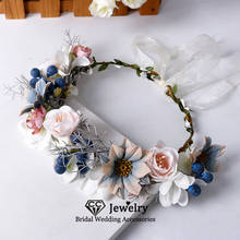 CC Flower Hairbands Women Hairwear Wedding Accessories Engagement Hair Ornament Bridal Floral Seaside Garland Forest Style 58378 2024 - buy cheap