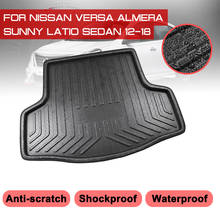 Car Rear Trunk Boot For Nissan Versa Almera Sunny Latio Sedan 2012-2018 Waterproof Floor Mats Carpet Anti Mud Tray Cargo Liner 2024 - buy cheap