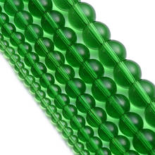 Grânulos de vidro verde pedra natural solta espaçador contas 4 6 8 10 12mm diy fazendo pulseira colar jóias acessórios 2024 - compre barato