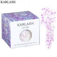 Karlash pó de glitter para unhas, conjunto de glitter solto 30g, pigmento cromado brilhante para decoração artística de unhas rosto, branco, rosa, 2021 2024 - compre barato