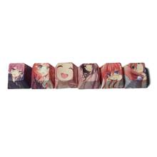 6 peças desenhos animados anime menina pbt sublimation teclado por sublimação keycap mecânico oem g6dc 2024 - compre barato