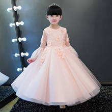 lace Applique Flower Girl birthday princess party Evening dress for Kids girl Long elegant dress Teen girl's christmas clothes 2024 - buy cheap