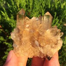 Natural lemon yellow quartz crystal original stone cluster quartz mineral specimen healing stone smoked yellow crystal cluster 2024 - buy cheap