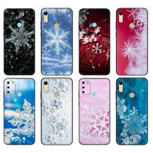Black tpu Case For Honor 8a Prime 8s 9 10X Lite 9A 9C 9X Premium Pro 9S Case Cover snowflake Winter white snow Christmas 2024 - buy cheap